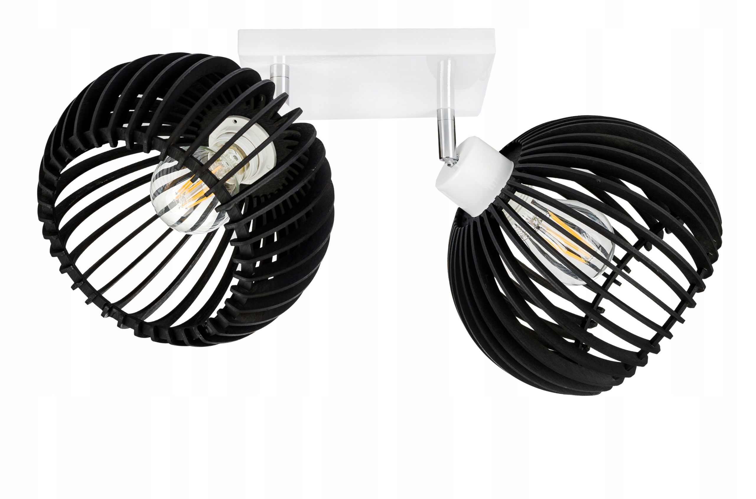 Lampa stropní svítidlo stropní pohyblivý lustr Loft stínidlo koule 36 Dřevo na 2x E27