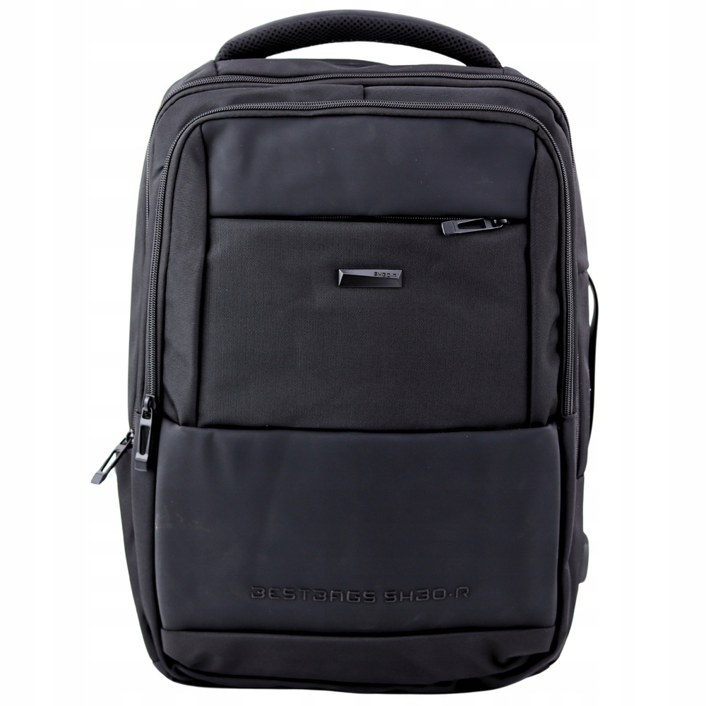 Batoh Městský obchodní Usb hrudní pás černý 26L 45 cm