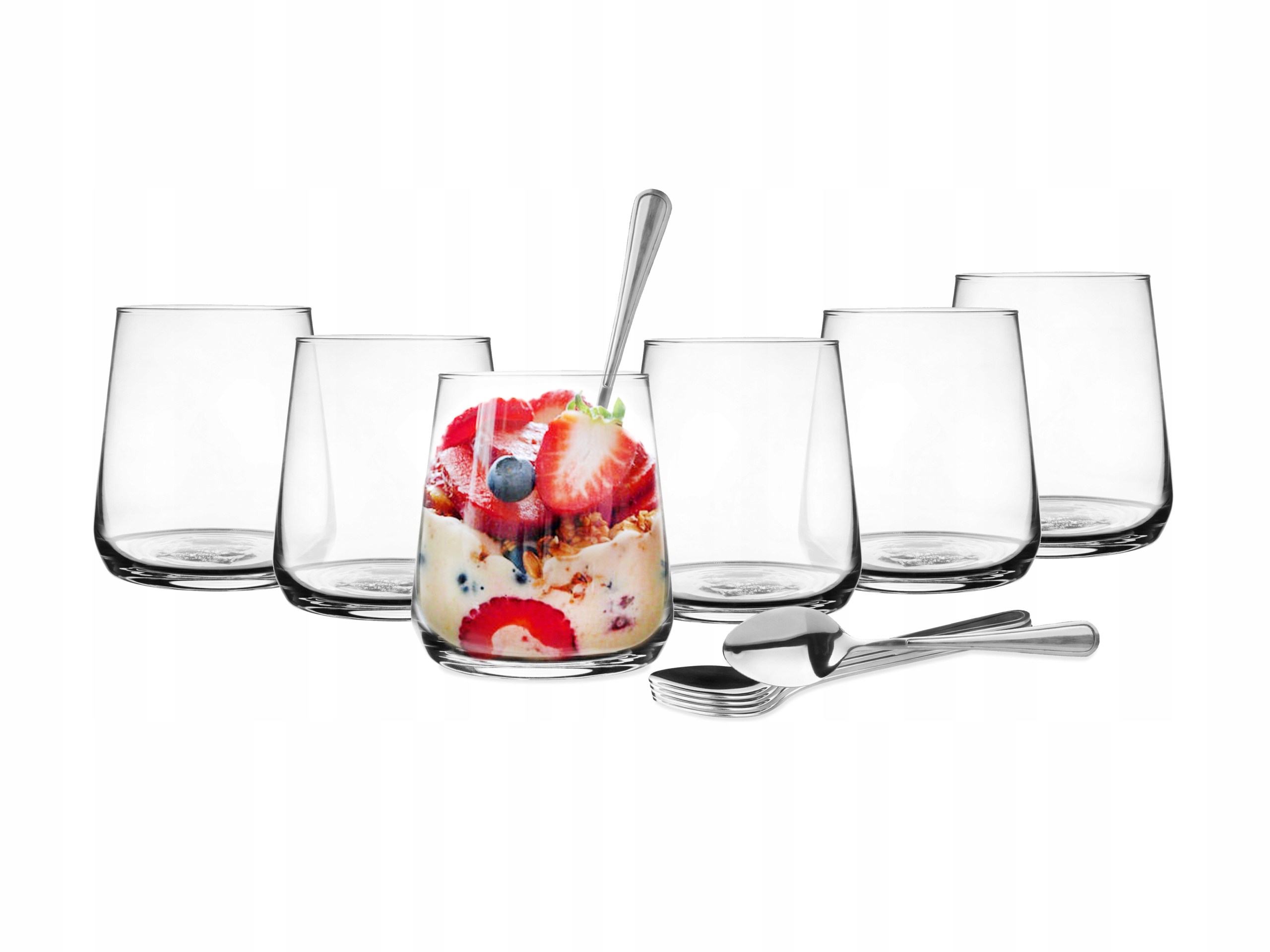

Zestaw 6 szt szklanka 330ml łyżeczki, Desery