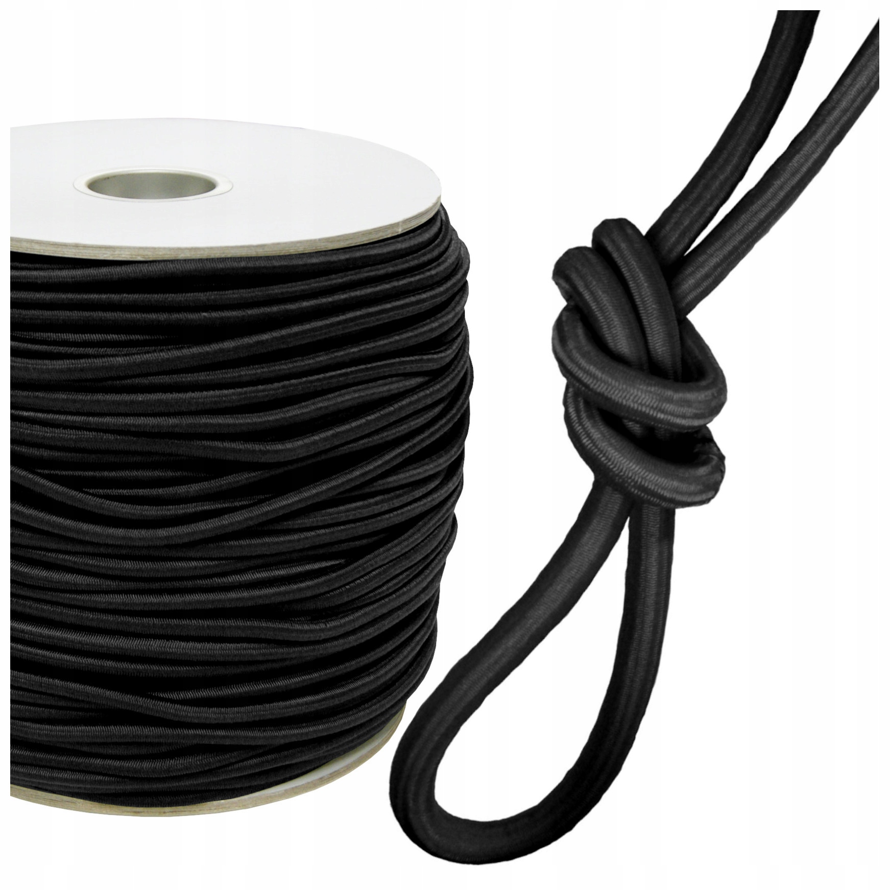 Lano Linka elastická Gumová expandérová guma na plachty 12 mm 80 m černá