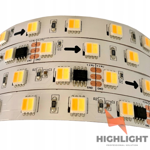 5m Led pásik digitálny Cct 14,4W 24V TM1814 60 LED/m