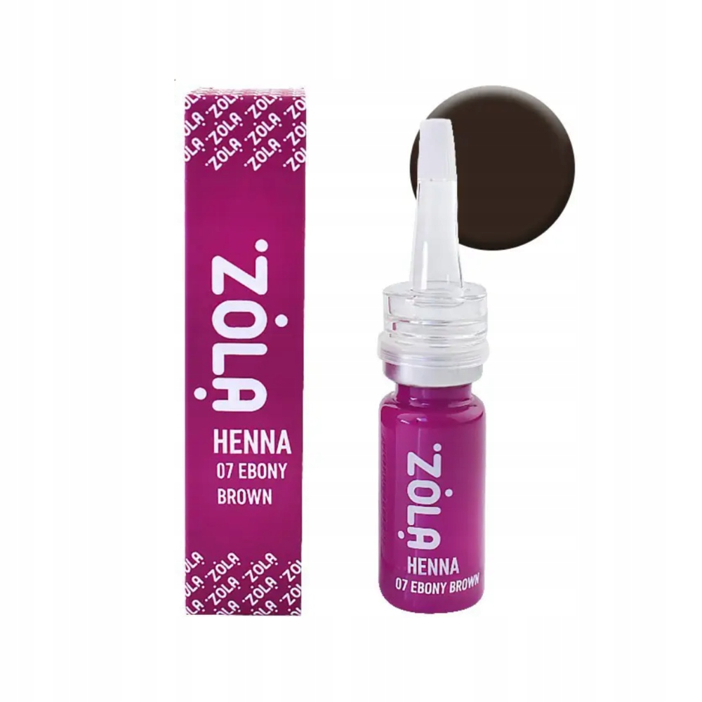 Henna pudrová na obočí Zola 07 Ebony Brown 10 g, profesionální ebenová hnědá barva
