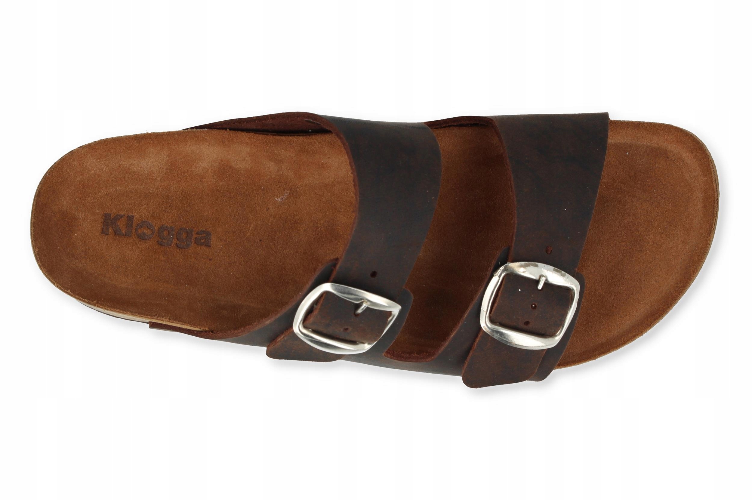 Klogga sandały klapki chodaki z naturalnej skóry brąz męskie skórzane 43 Kod producenta KLOGGA-SANDALS-BROWN-43