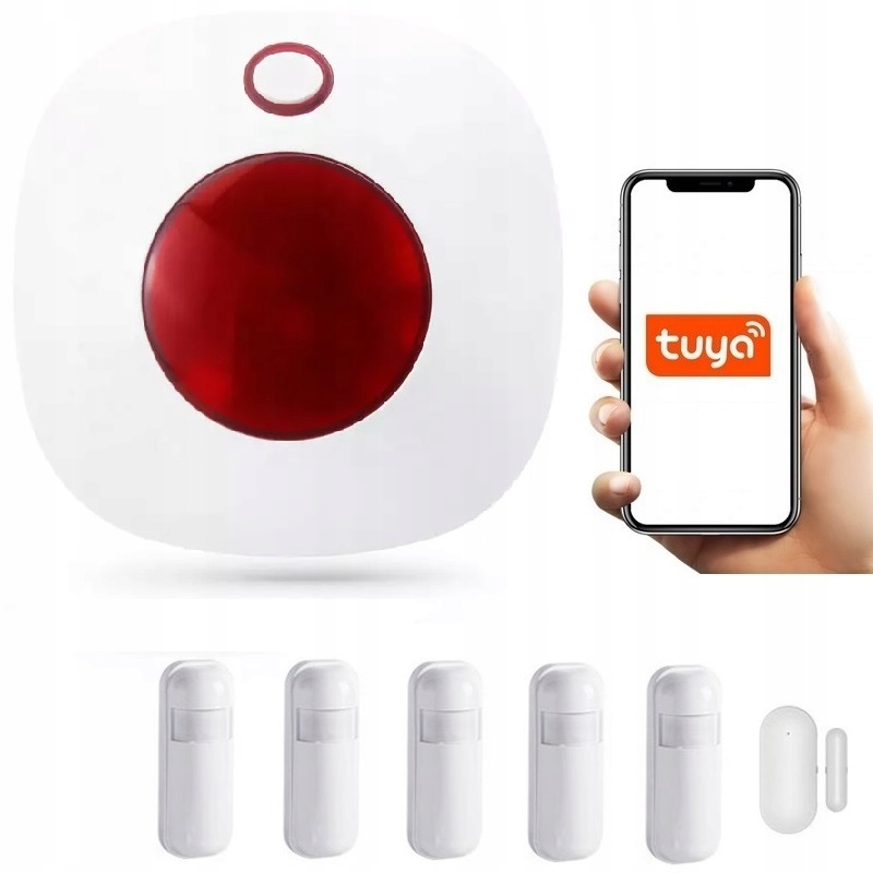 Bezdrôtová Siréna Alarm 110DB WiFi Tuya 5xPIR