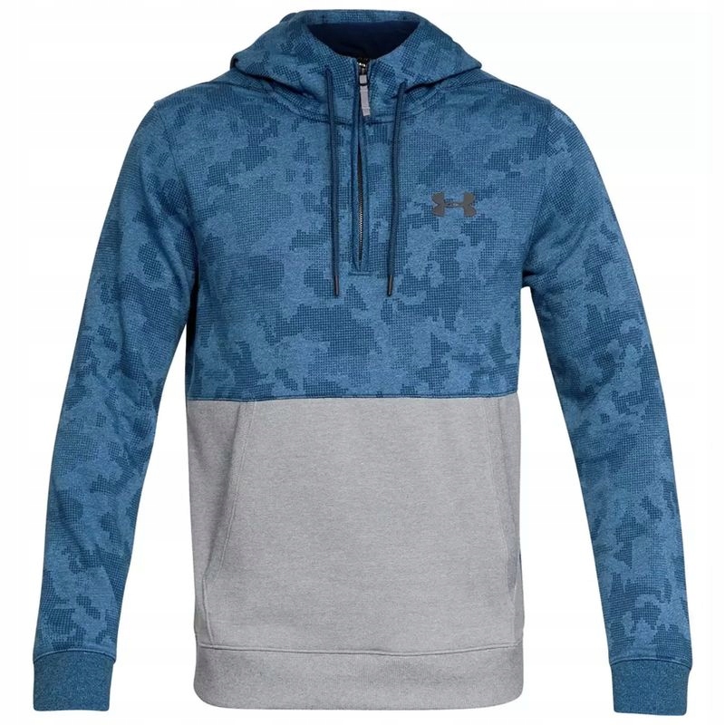 BLUZA UNDER ARMOUR THREADBORNE 1/2 ZIP HOODY MEN BLUE/GREY L