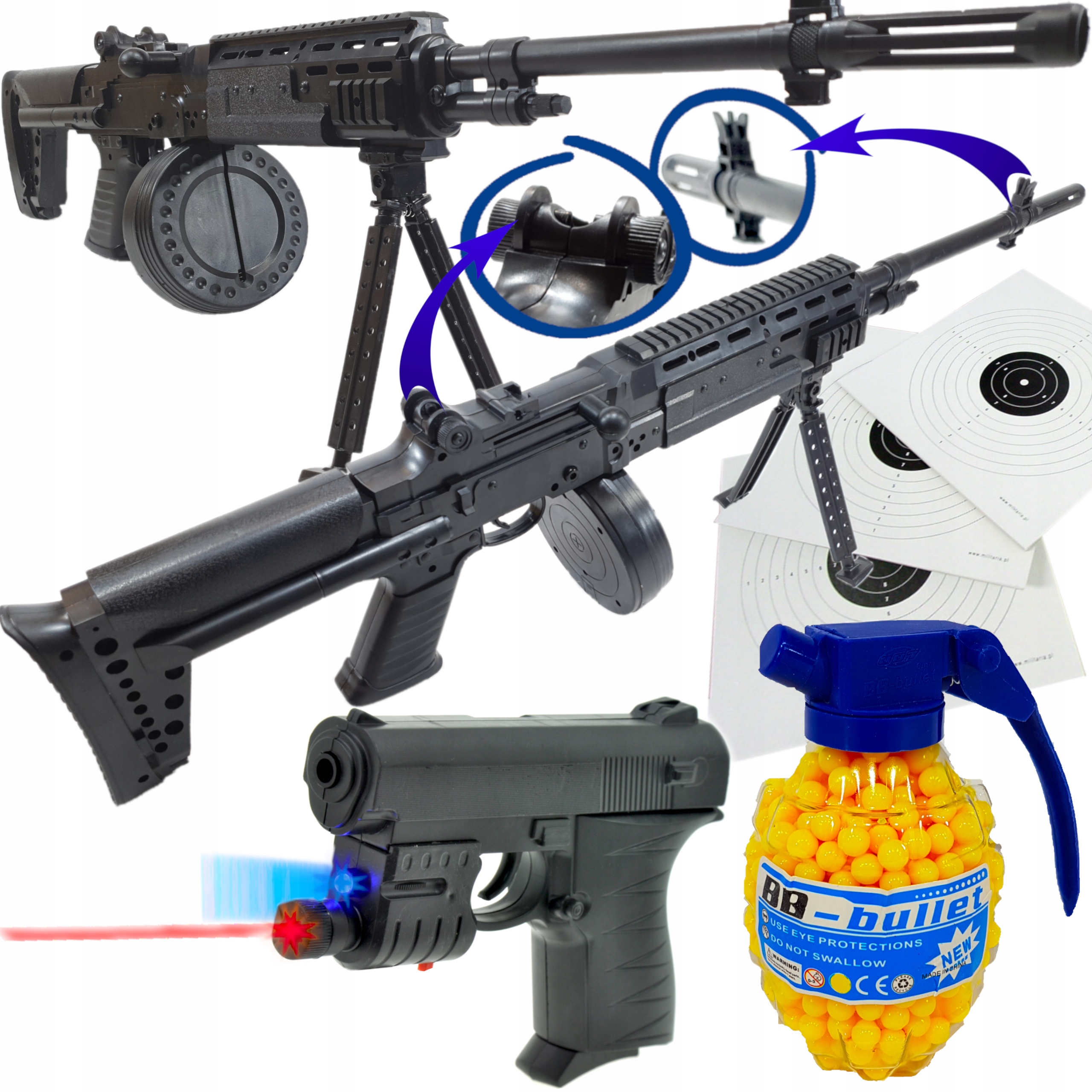 

AK-12 Karabin Snajperka Na Kulki +pistolet +granat
