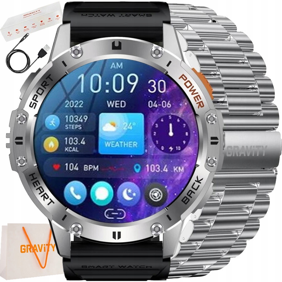 Pánské hodinky Chytré Hodinky Gravity s Amoled Rozhovory 1.43" Baterie 530 mAh