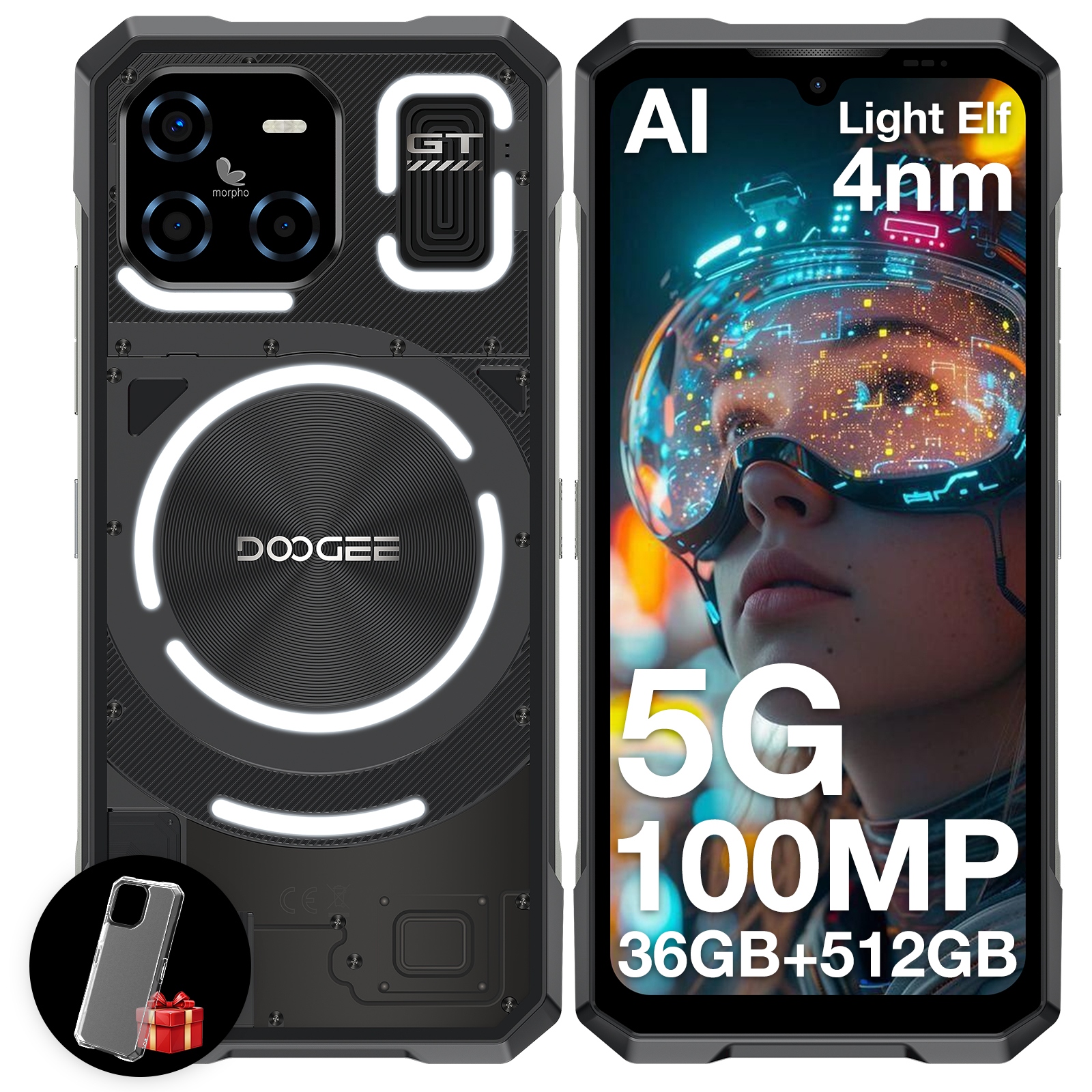 5G Okostelefon Doogee Bladegtultra 36+512GB 6,72" LED/100MP/33W/IP69K/2*SIM