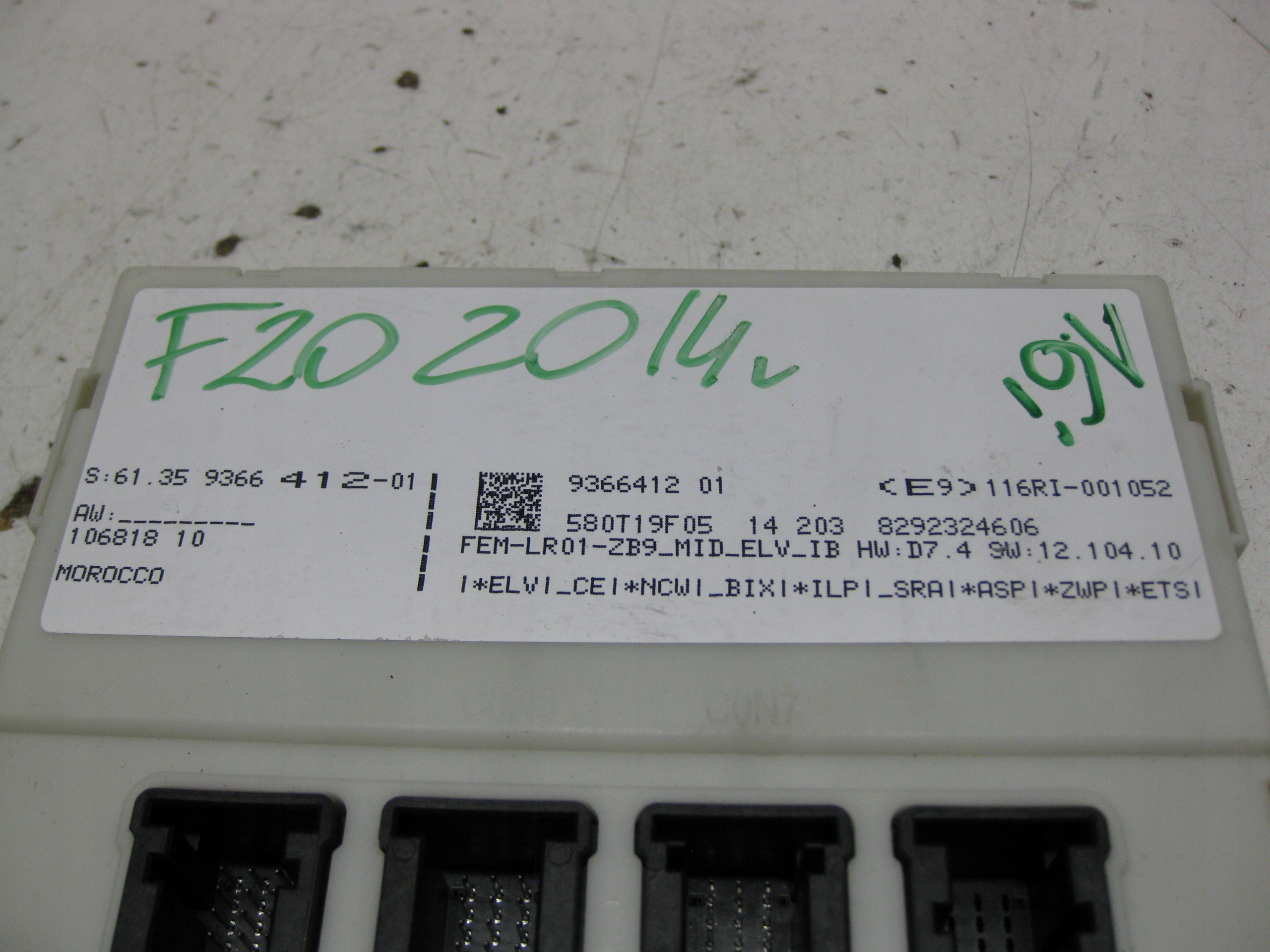 BMW F20 1.6i 14R module control unit BDC FEM 9366412
