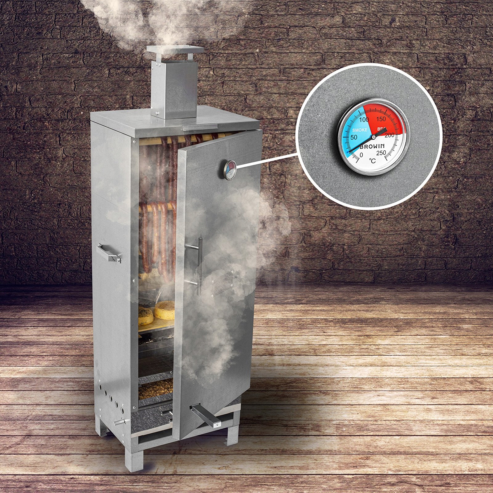 Termometr do WĘDZARNI GRILLA BBQ Z GWINTEM 0-250°C Rodzaj termometr analogowy