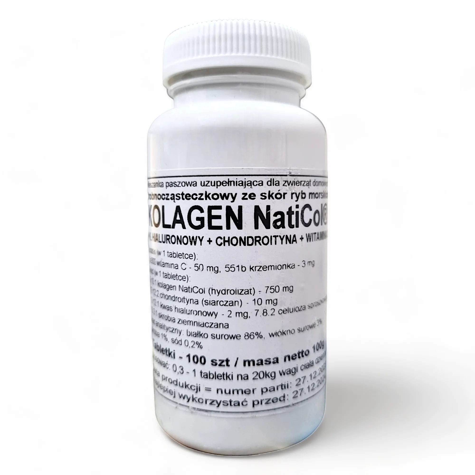 Kolagen NatiCol Kwas Hialuronowy Chondroityna Wit C Tabletki Podkowa