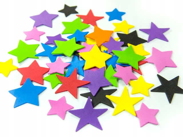 

Naklejki Piankowe kolorowe Gwiazdki 45 szt Duże