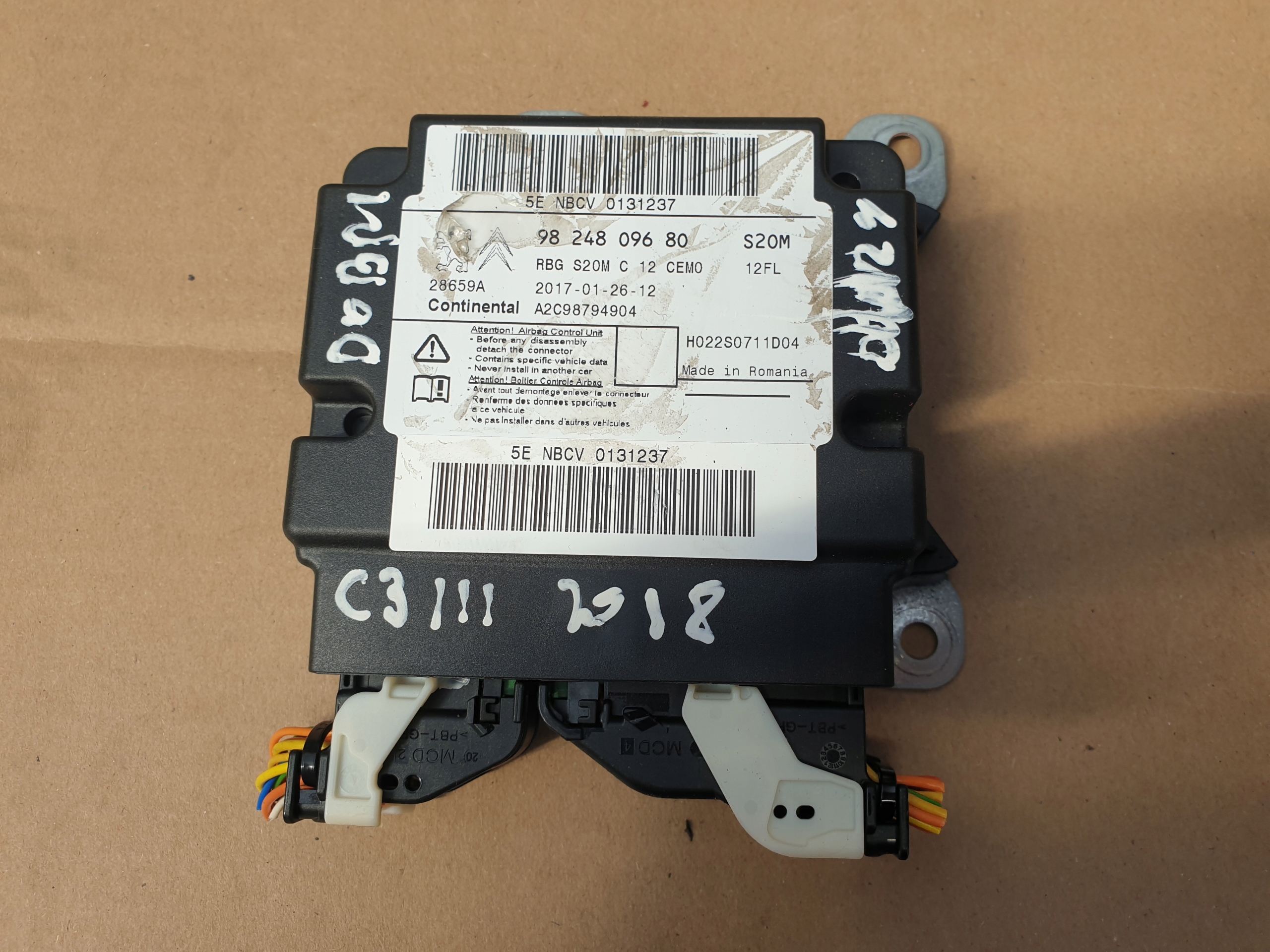 SENSOR control unit CITROEN C3 III 2016- 9824809680 without WYPADKU