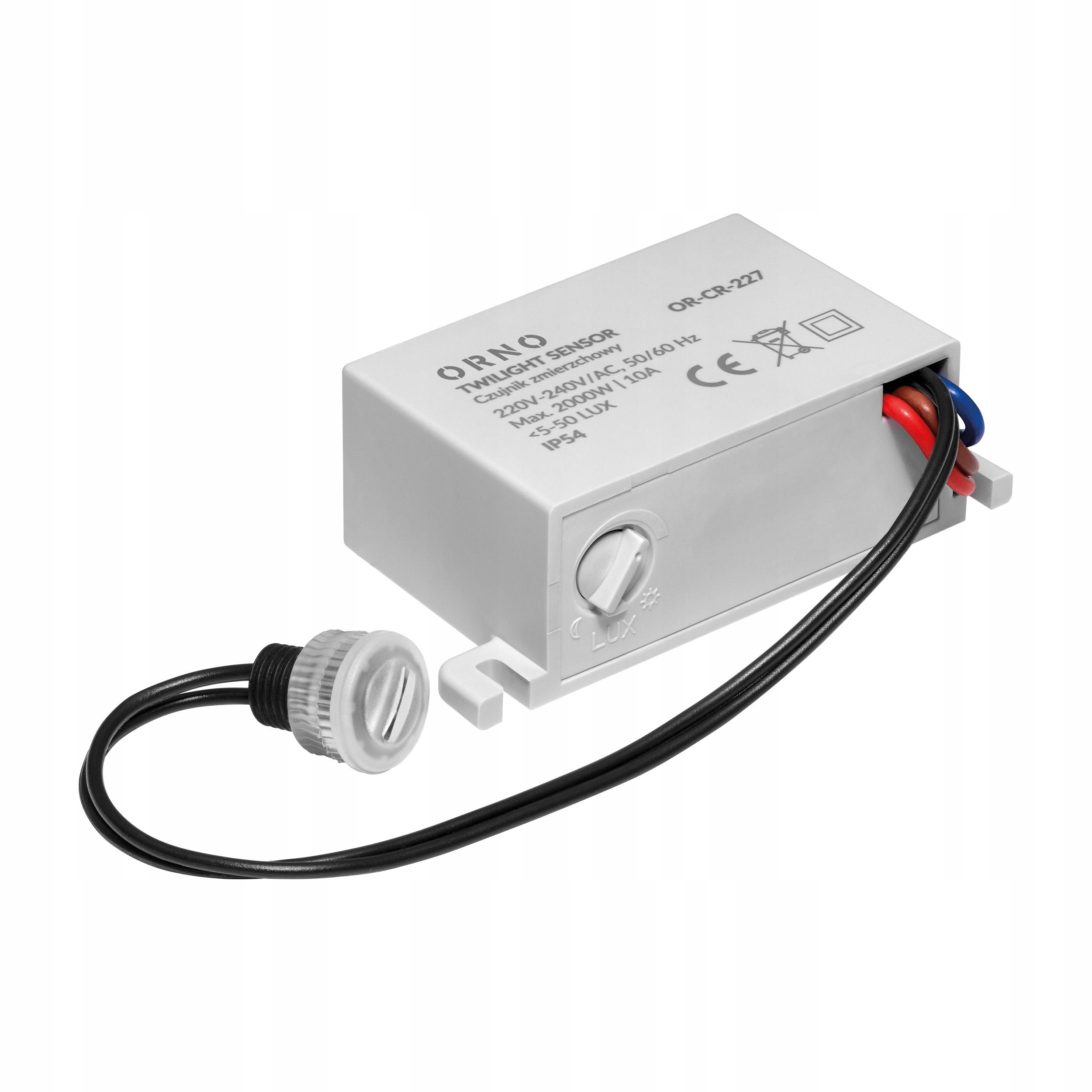 Mini Czujnik Zmierzchu Z Sondą Zewnętrzną Do LED Automat Zmierzchowy IP54 Typ czujnik