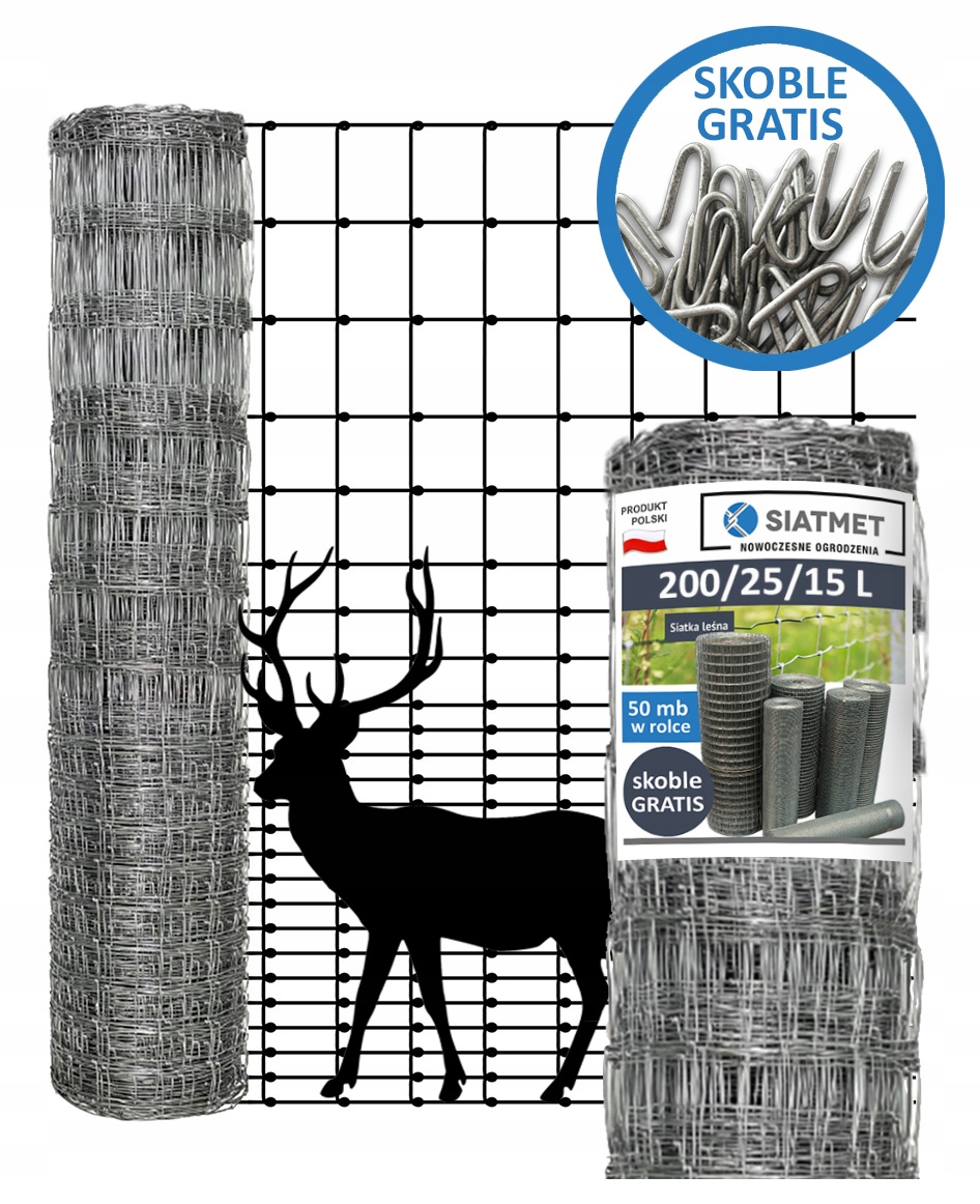 Siatka ogrodzeniowa leśna 200/25/15 L 50 m