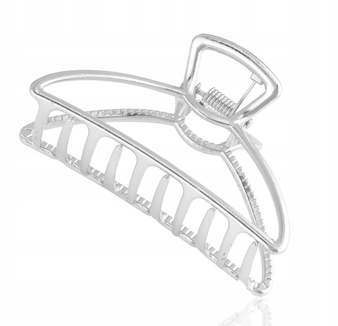 

Klamra Do Włosów Metalowa Srebrna Rogal 7,5 cm