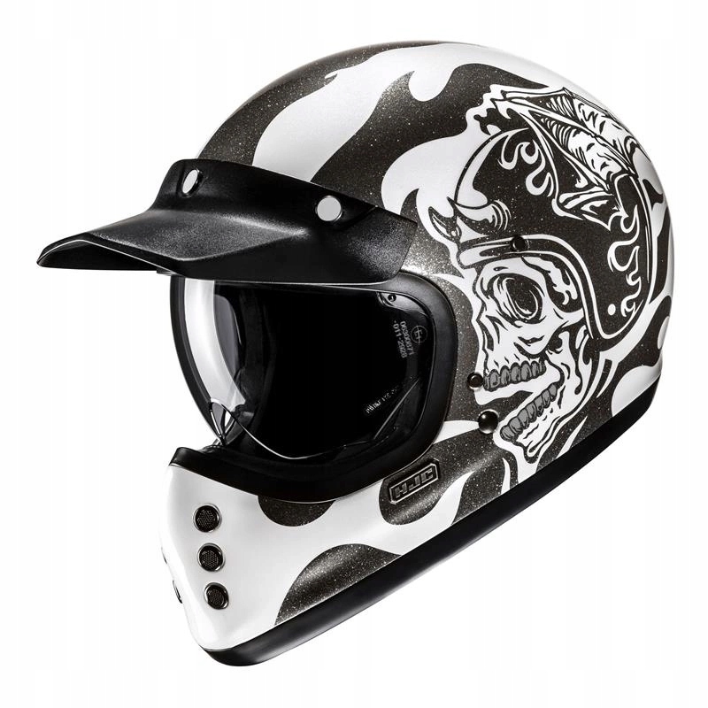 Motocyklová prilba Hjc V60 Flame Black/white čierna biela Darčeky