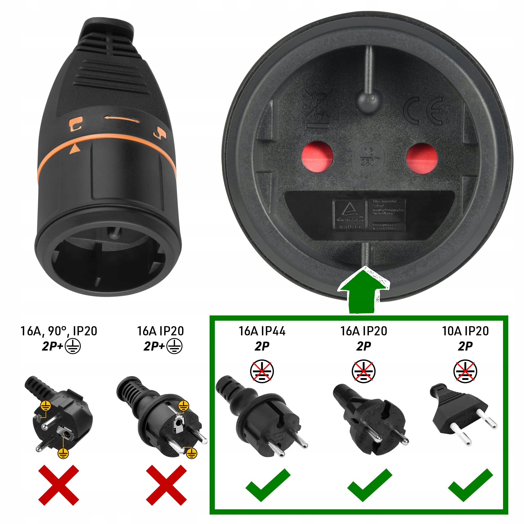 ELECTRALINE Kabel Bębnowy 40M 2x1.5 Z Gniazdem Electralock System Blokady — miniatura 5