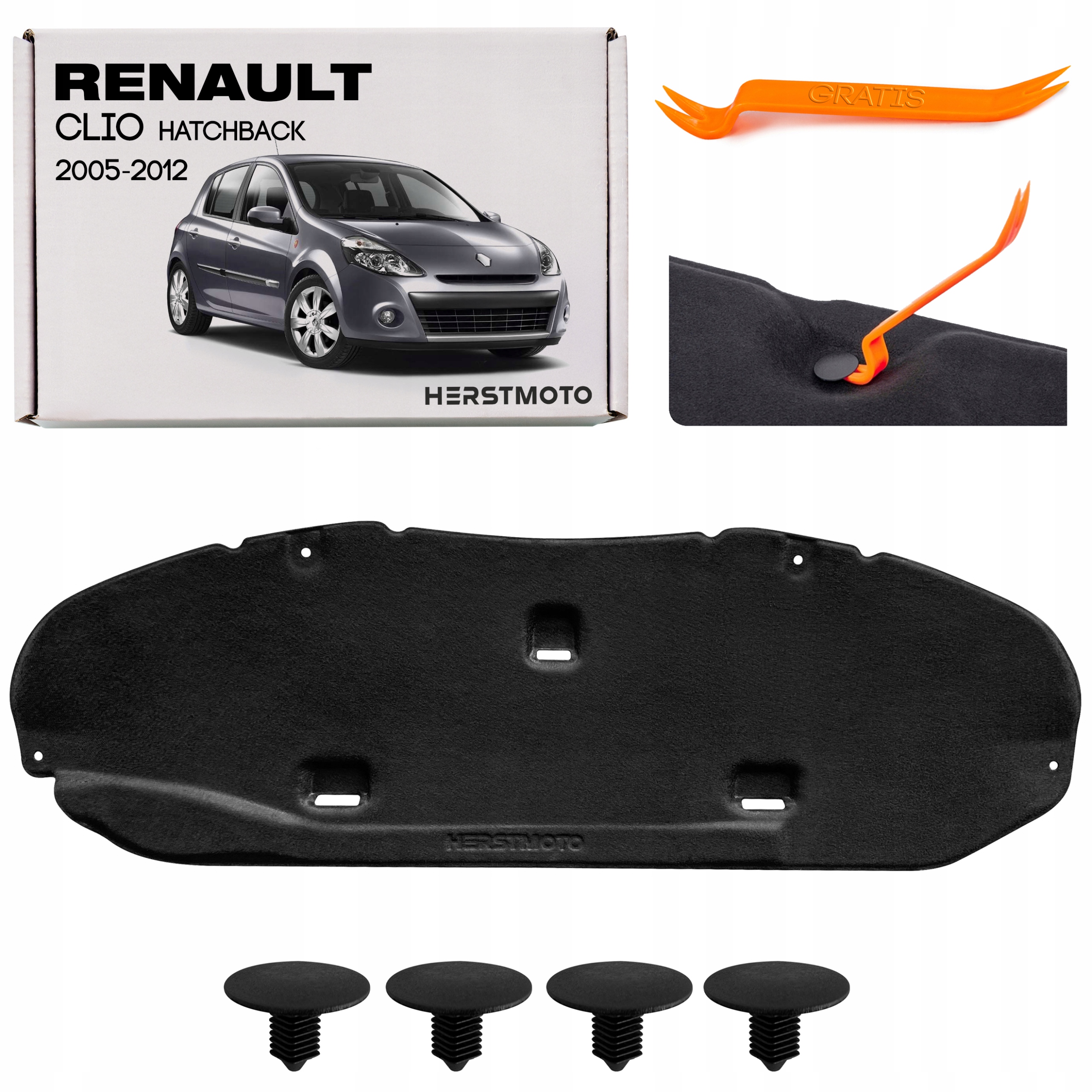 RENAULT CLIO III HATCHBACK 2005-2012 WYGŁUSZENIE MASKI 8200525861