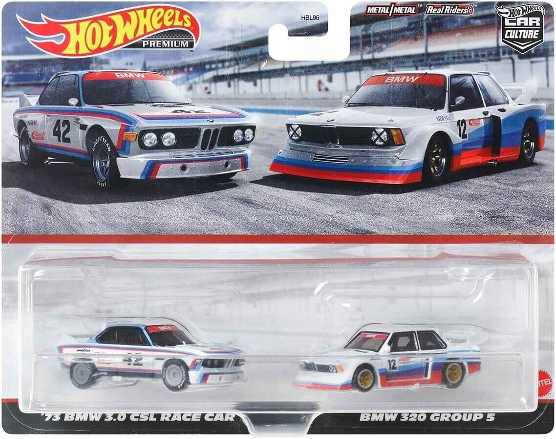 Hot Wheels Premium 2-Pack '73 BMW 3.0 CSL Race Car / BMW 320 Group 5  (HKF55)