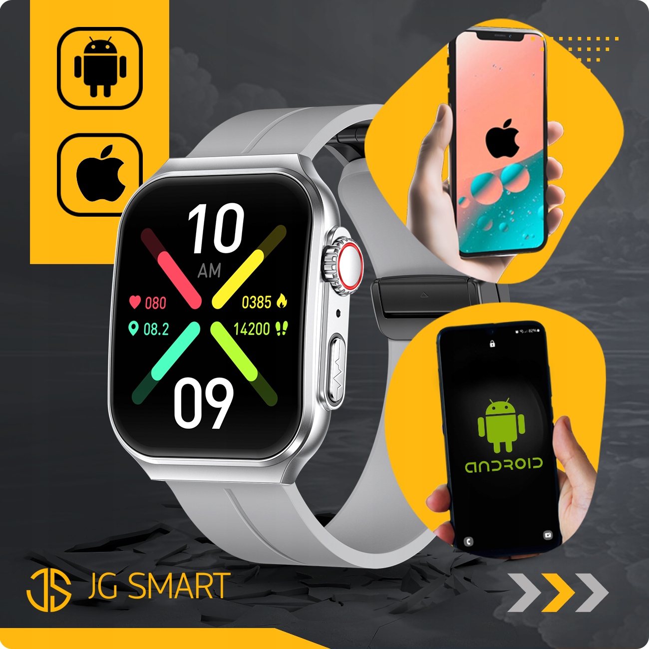 SMARTWATCH MĘSKI ZEGAREK EKG GLUKOZA CIŚNIENIE TĘTNO ROZMOWY MENU POLSKIE Rodzaj smartwatch