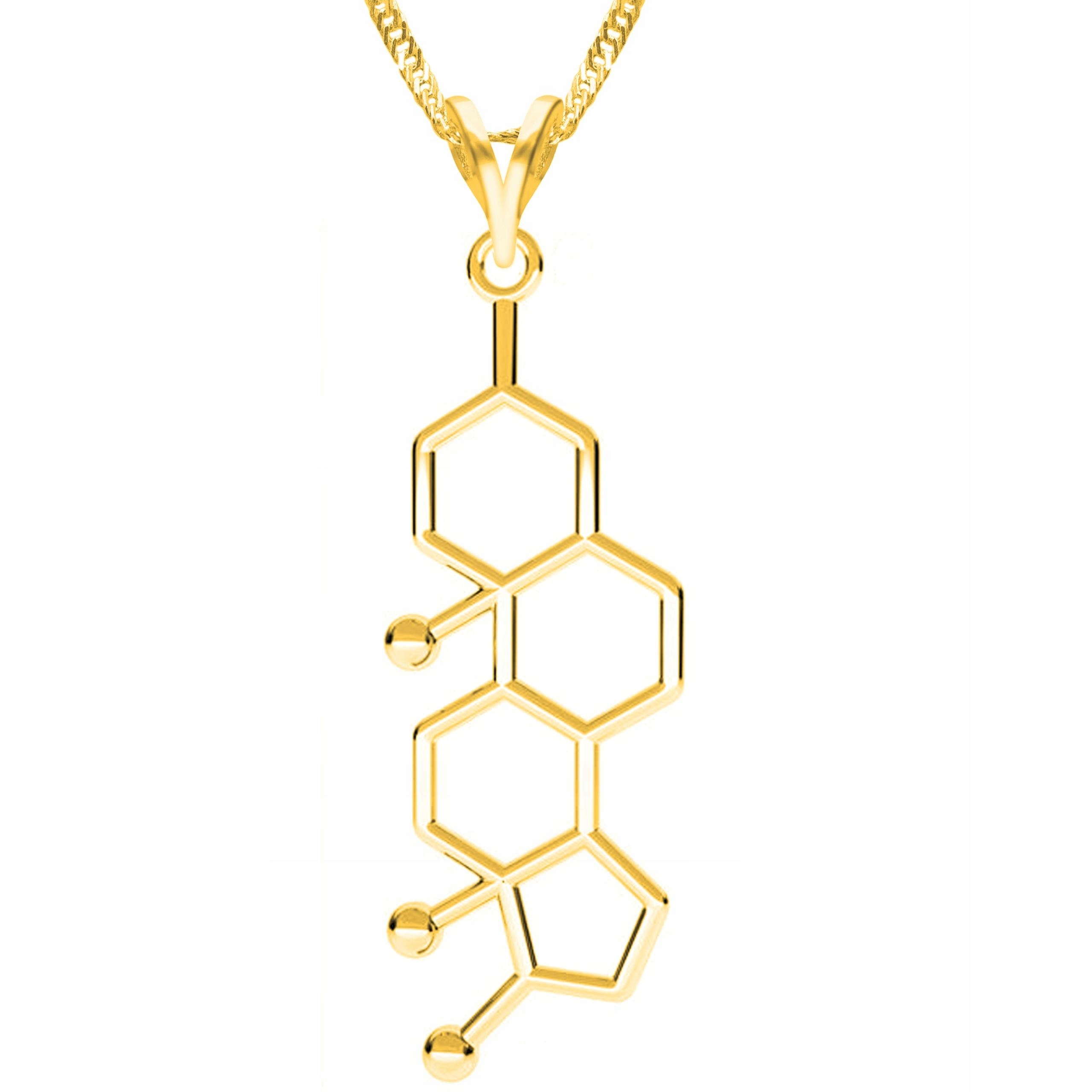 Zlatý náhrdelník s hormonálním vzorkem testosteronu Testosteron Stříbro 925