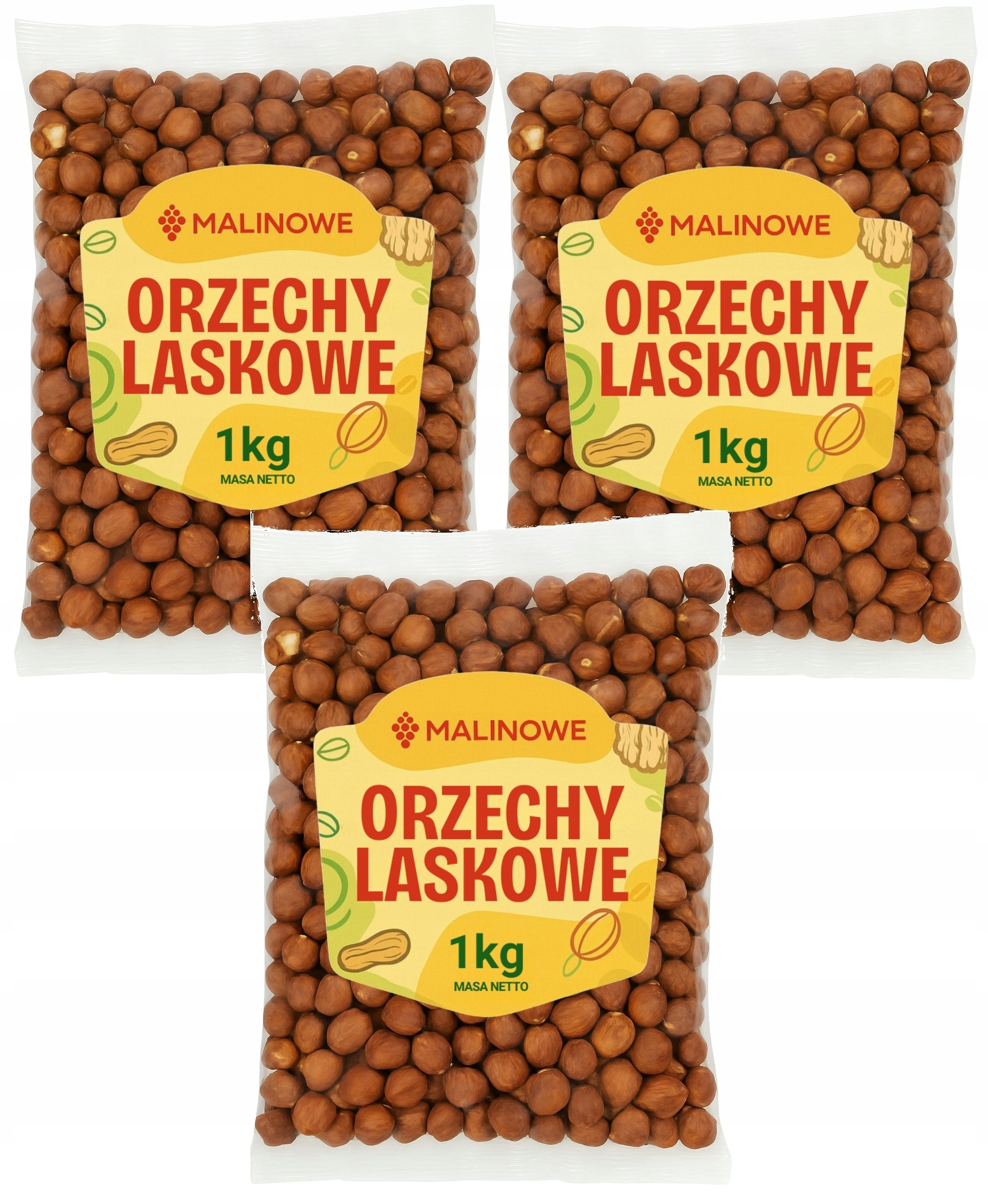 Set Lískové Ořechy Loupané 3x1kg Vynikající Prémiová Kvalita