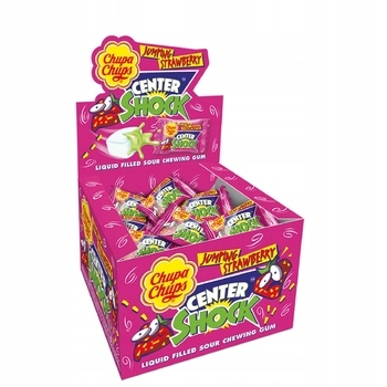 Levně 100x 4g Chupa Chups Shock jahodové žvýkačka Karton