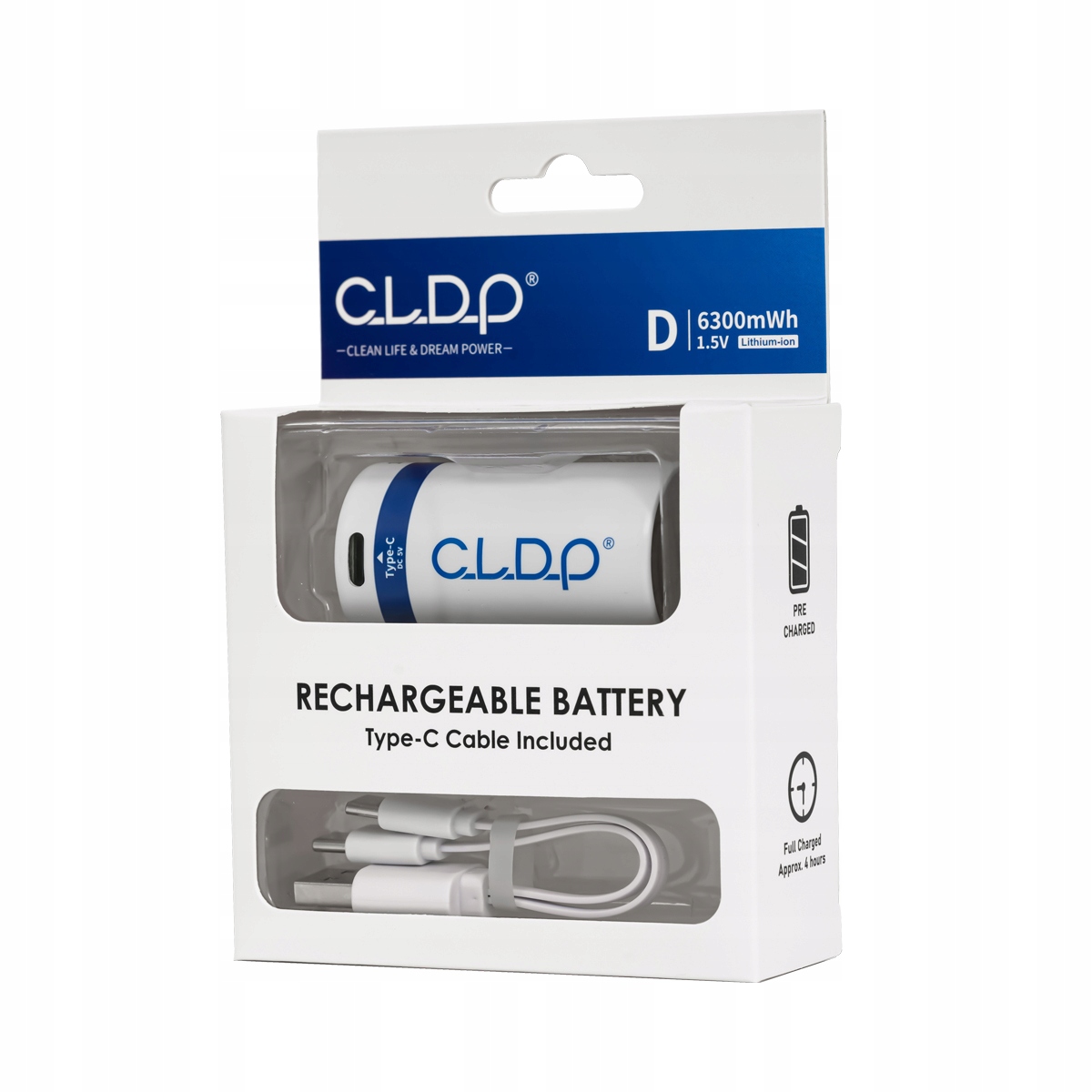Akumulator Bateria CLPD D/R20 1.5V Li-ion USB-C 6300 mWh Li-ion