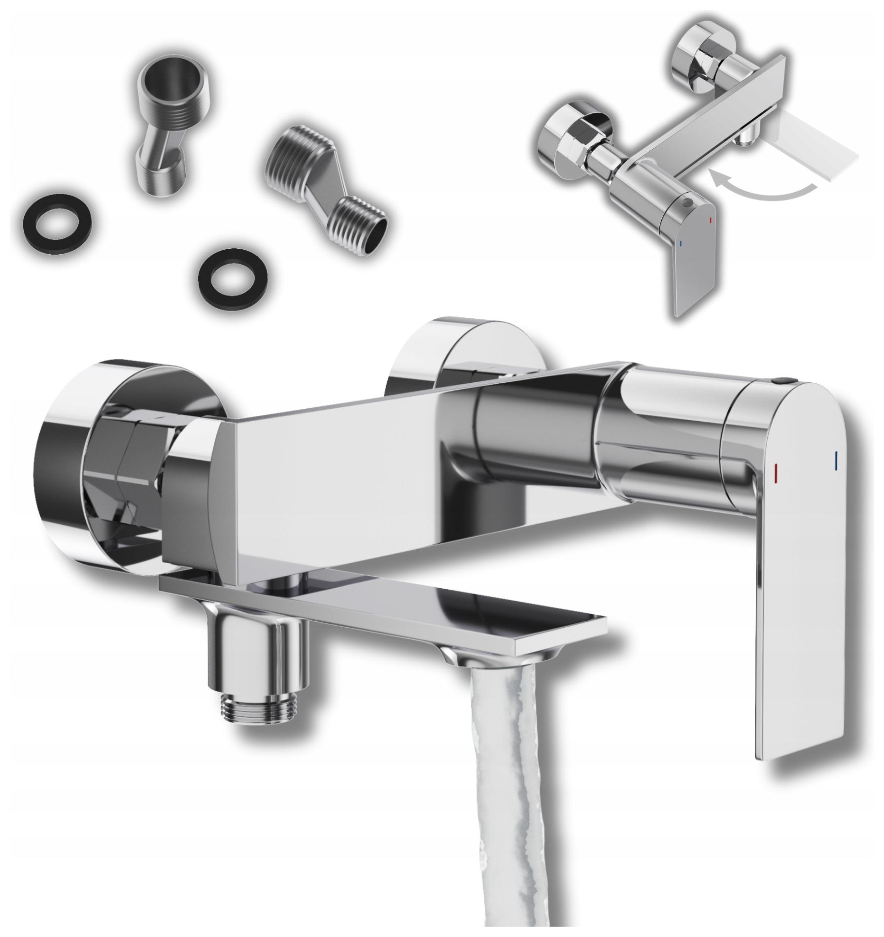 Kúpeľňová nástenná vaňová batéria Chrom jednopáková do kúpeľne Cabo