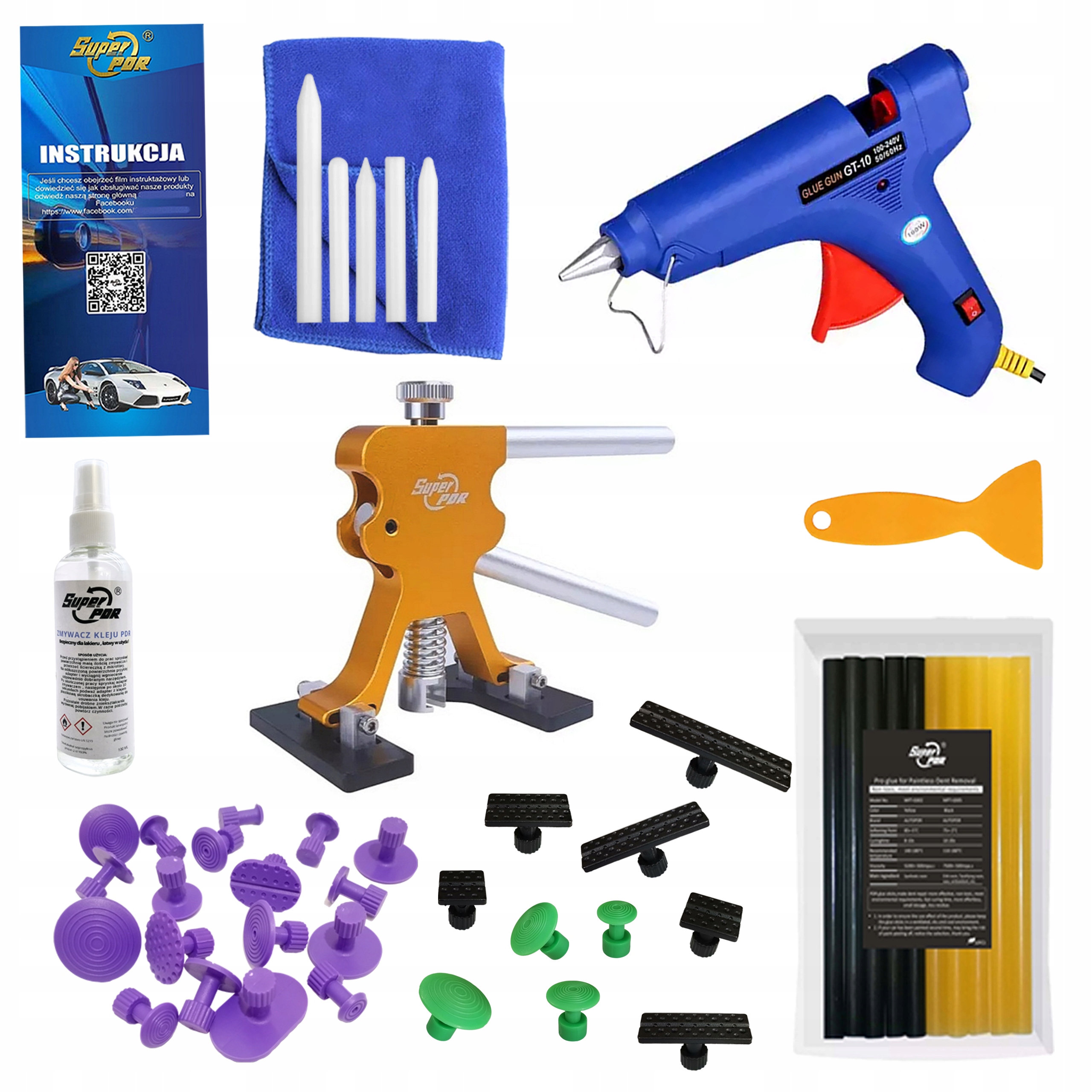 Pdr sada nástrojů pro odstraňování promáčklin pro vytahování promáčklin 63 ks velká xxl