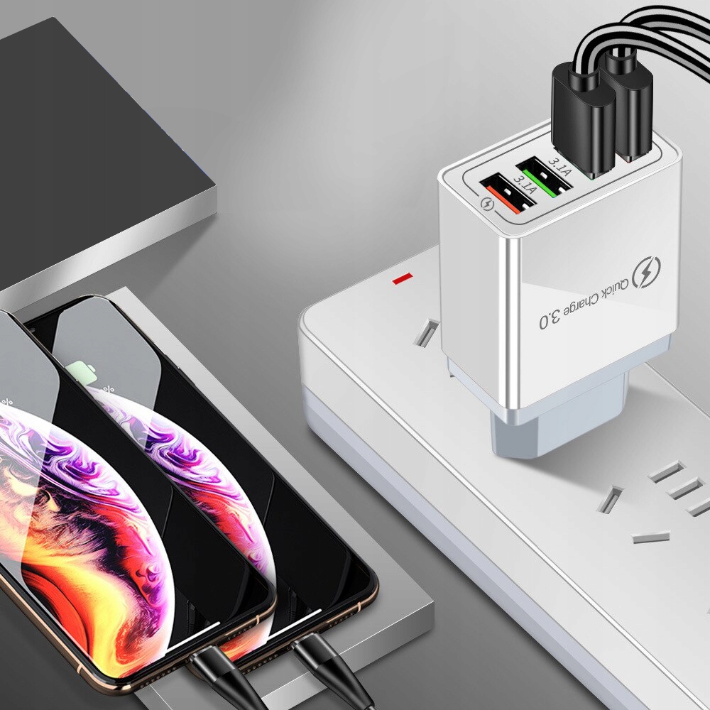 SZYBKA ŁADOWARKA SIECIOWA 4xUSB QUICK CHARGE 3.0 Stan opakowania oryginalne