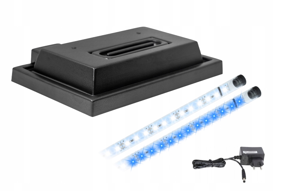 Kryt pro akvárium 80x30 černý Led osvětlení Bílé Modré