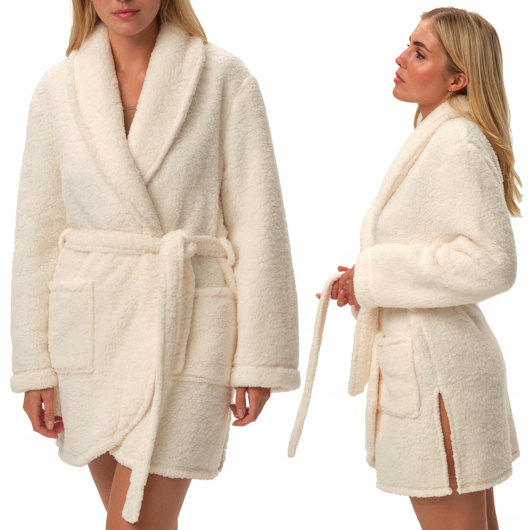 Dámský plyšový župan s límcem Polarový se zavazováním Henderson Fune M