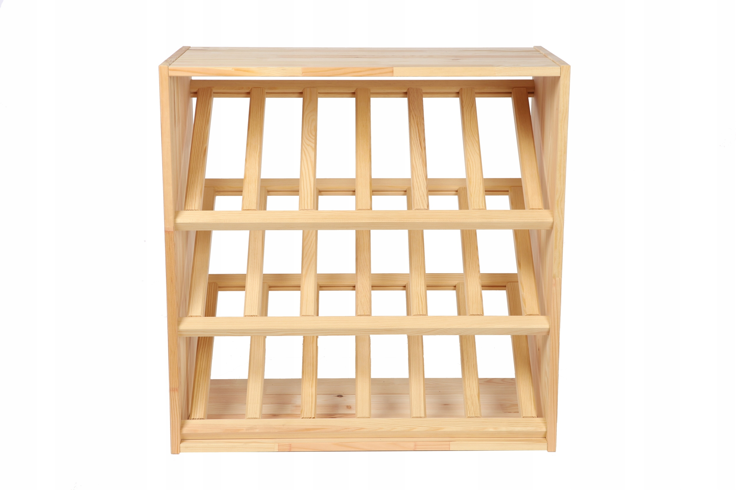 Modułowy stojak na Wino RW61(3 Ukośne Leżnie) Nat Materiał drewno