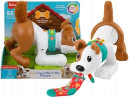 Edukacyjny piesek Fisher Price Raczkuj ze mną HHH1 Materiał karton plastik tkanina