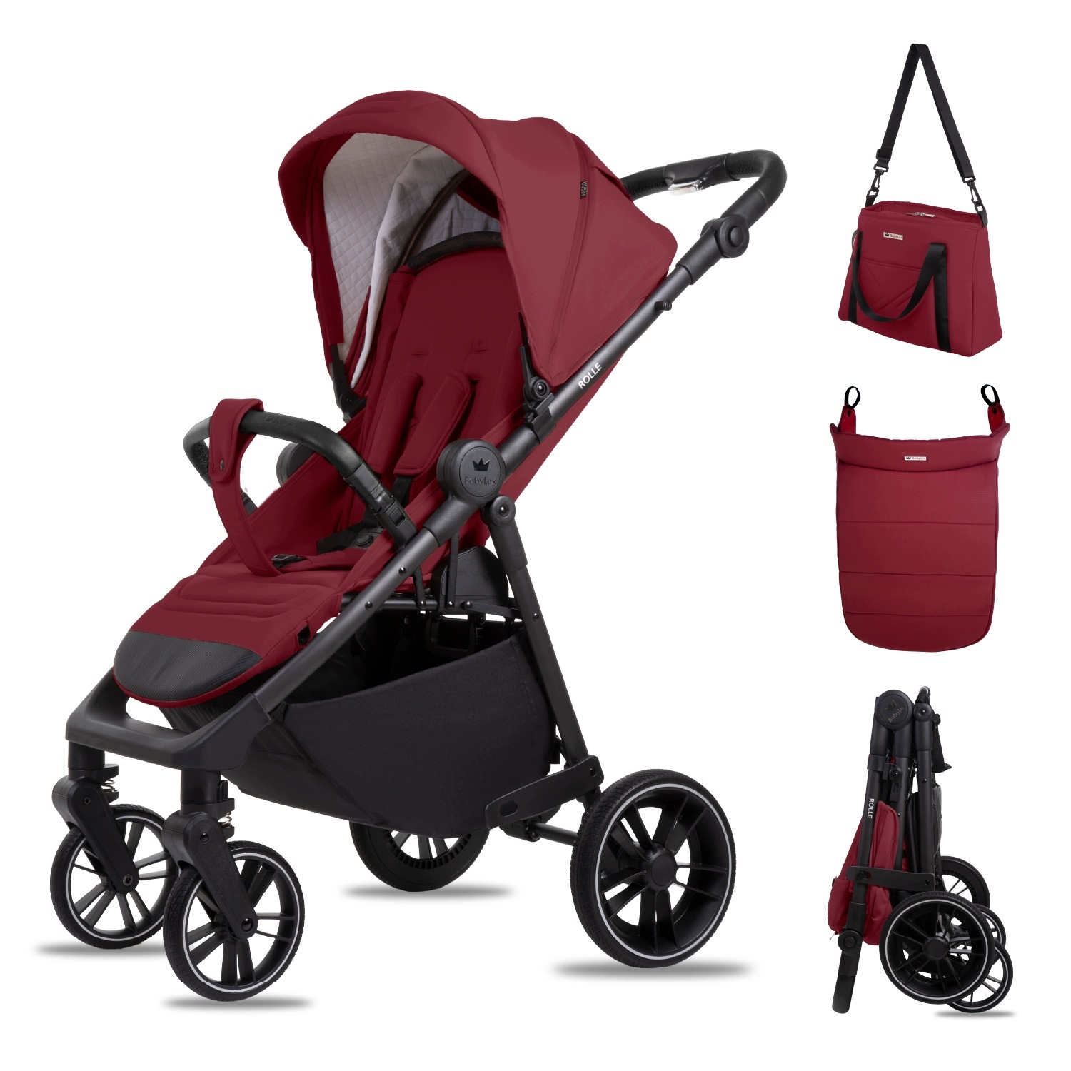 Wózek Spacerowy BabyLux Rolle Lekka Miejska Spacerówka Składana Akcesoria