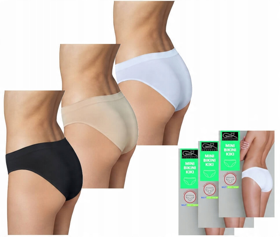 

Bezszwowe Mini Bikini Kiki Gatta 3PAK S