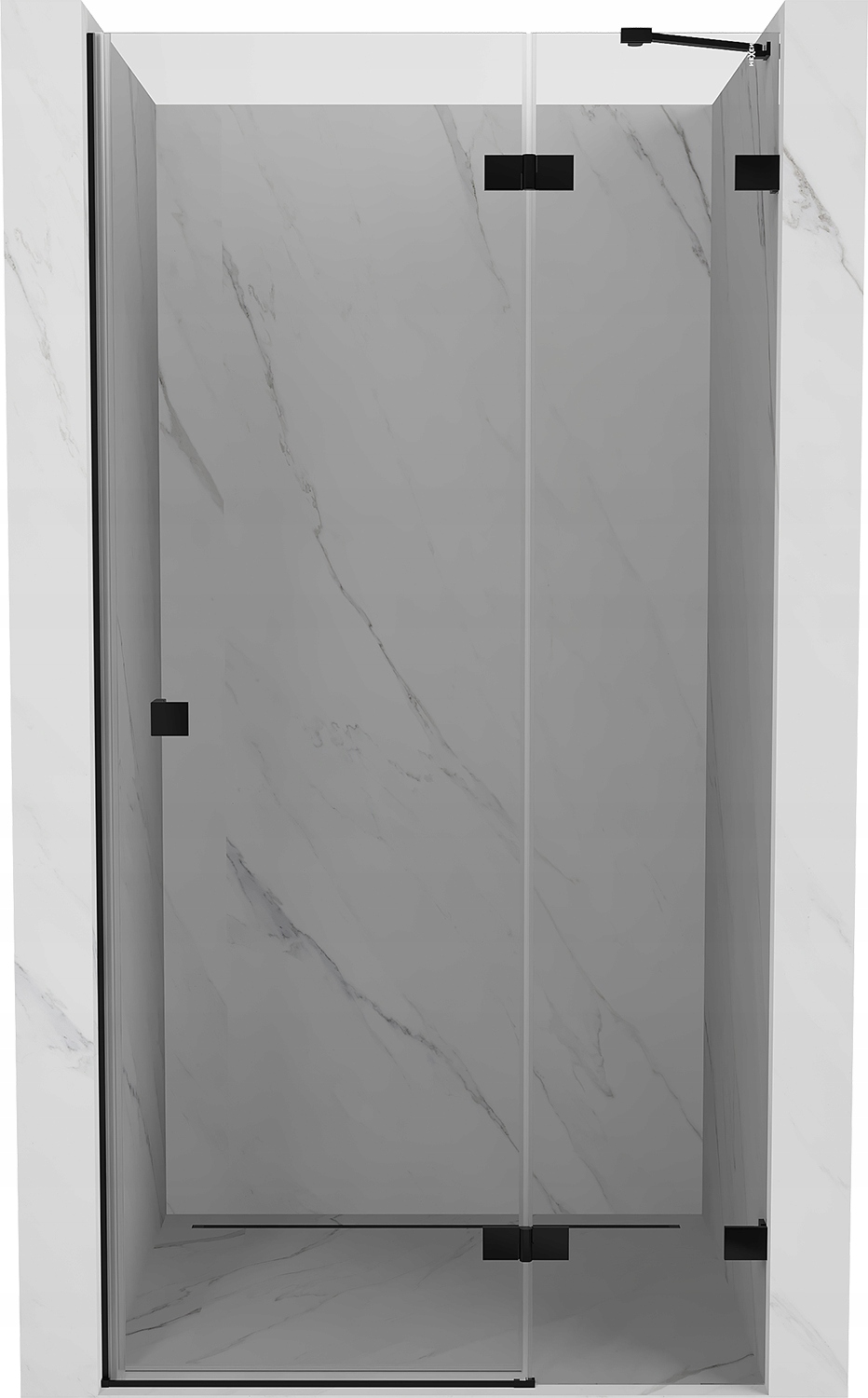 Mexen Lunar Drzwi Prysznicowe Uchylne Prawe 105 CM Transparent Czarne