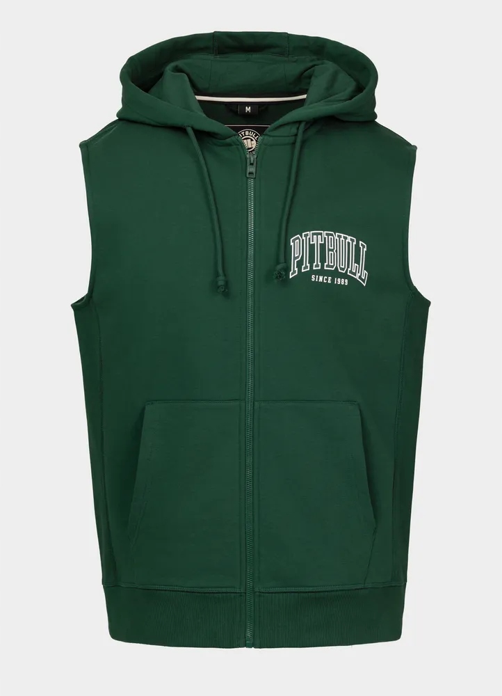 Bunda Bez Rukávů rozepínací s kapucí Pitbull Bavlněná vesta Badger XL