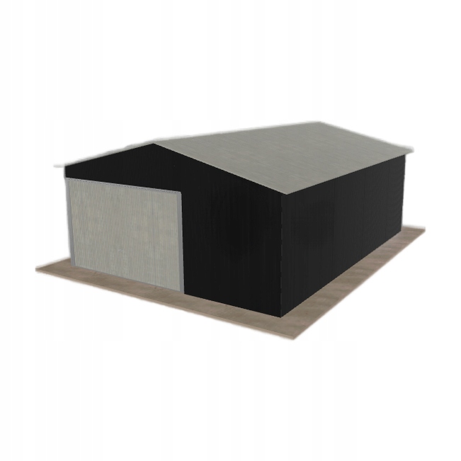 Plechová garáž 5x6.5 m jednopolohová, dvouspádová, černá