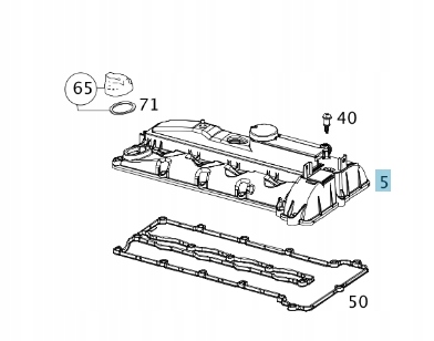 POKRYWA ZAWORÓW MERCEDES WIELE MODELI OM651 Numer katalogowy części A6510109018