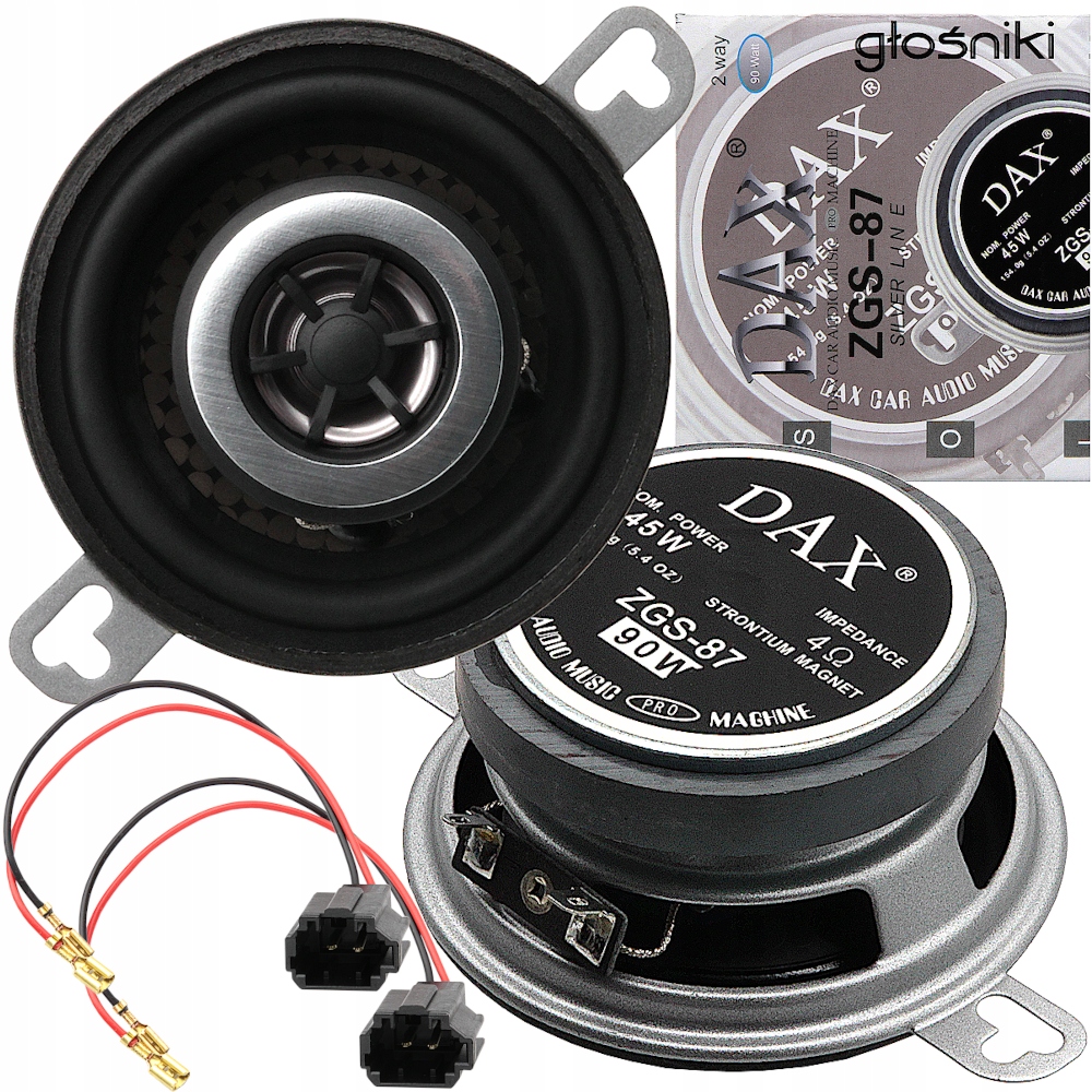 GŁOŚNIKI SAMOCHODOWE DAX 8,7CM 87MM DO FIAT PUNTO I CABRIO MAREA VW POLO