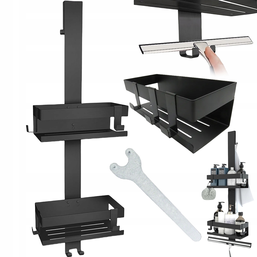 Kovová Závěsná Koupelnová Polička Pod Sprchu Nástěnný Věšák Loft