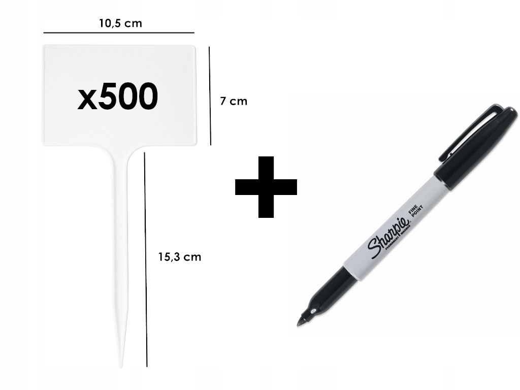 

Tabliczki Etykiety do opisu roślin 500 szt +marker