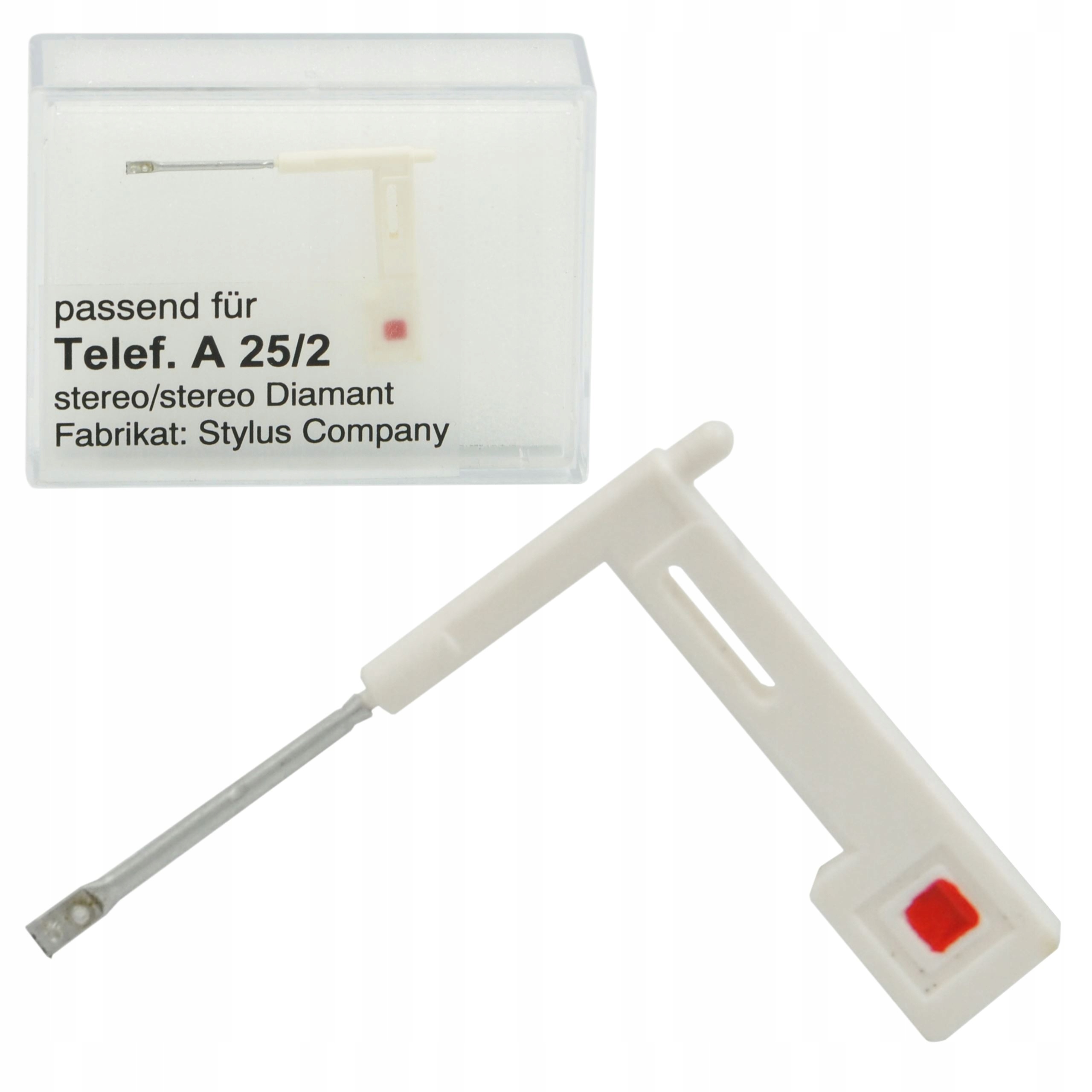 STYLUS CO. JAPAN 1921 IGŁA GRAMOFONOWA TELEFUNKEN A 25/2 DIAMENTOWA BIAŁA
