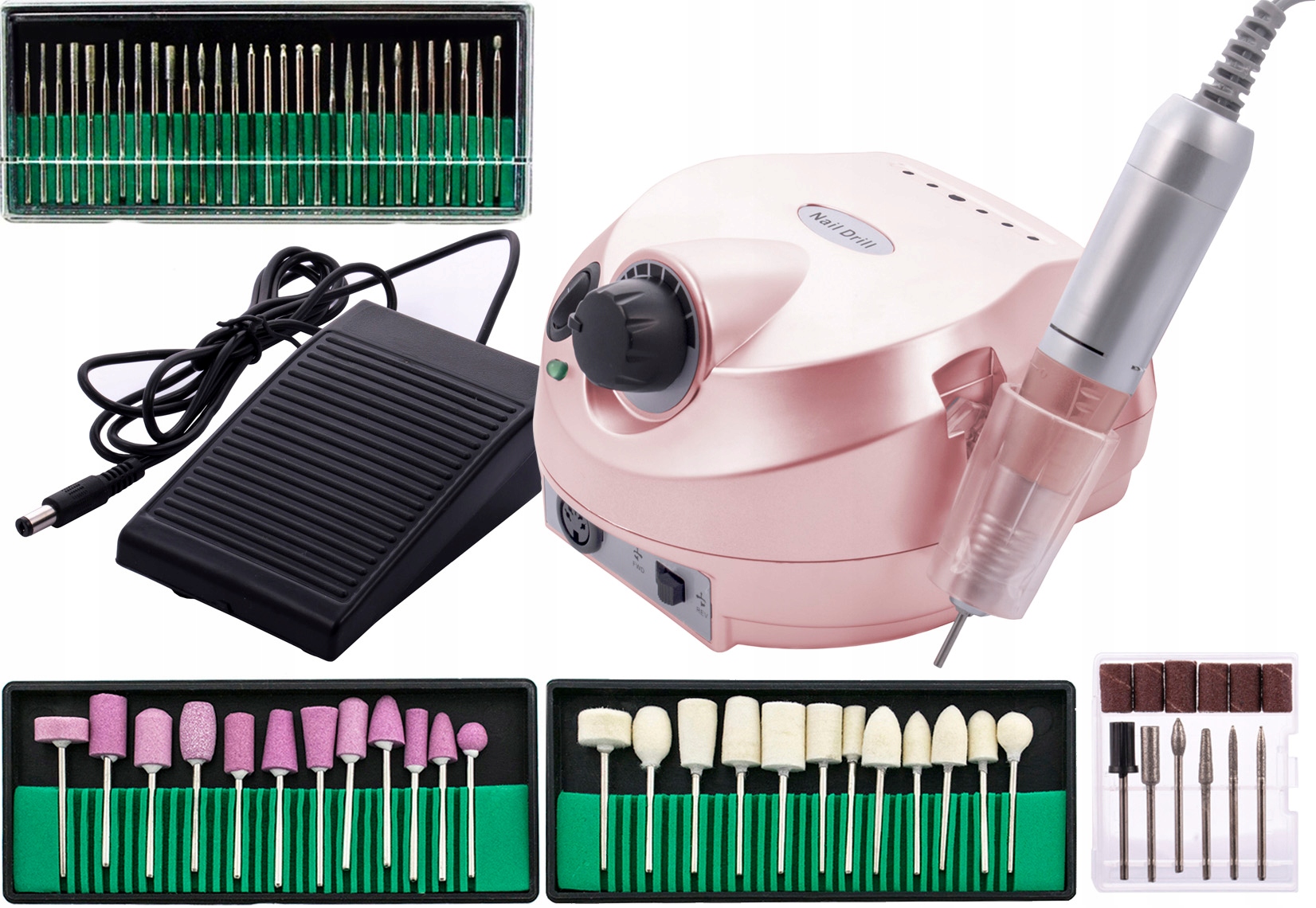 Frezarka Do Paznokci Manicure Pedicure Profesjonalna Zestaw Frezów Moc 80W