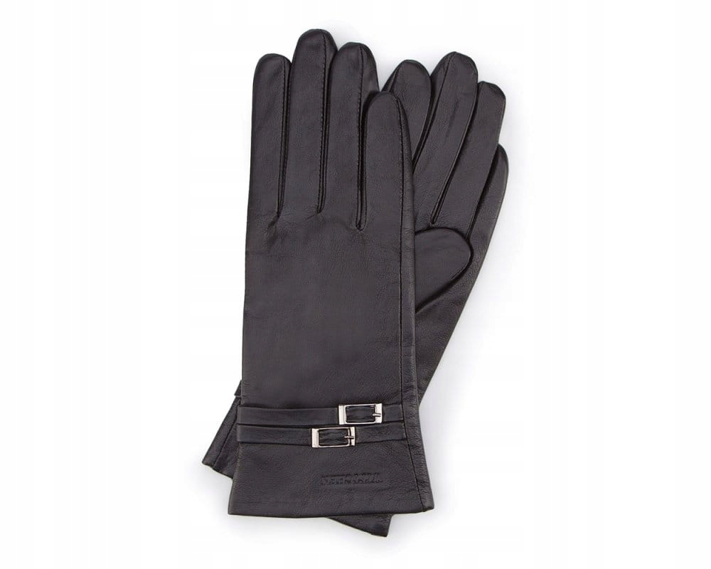 Dámské zateplené kožené rukavice Wittchen 39-6-573-1 M, Černá