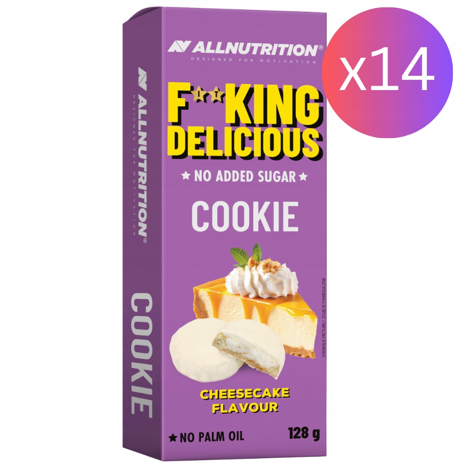 Allnutrition Fitking Delicious Cookie 128g Cheesecake Flavour x14 Zestaw