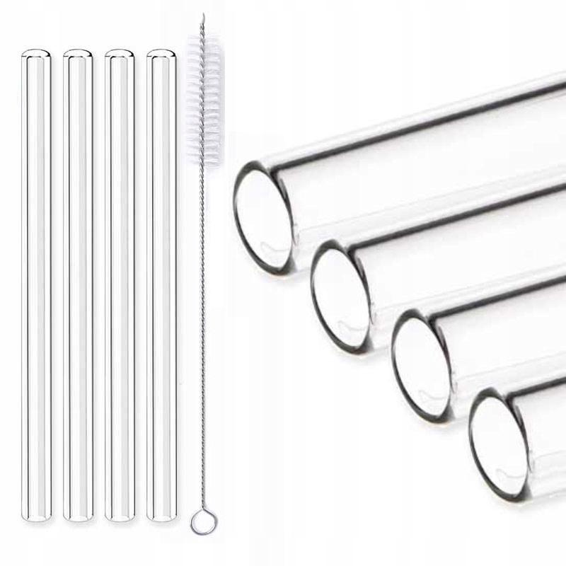 

Słomki szklane rurki do picia Coldsea grube XXL